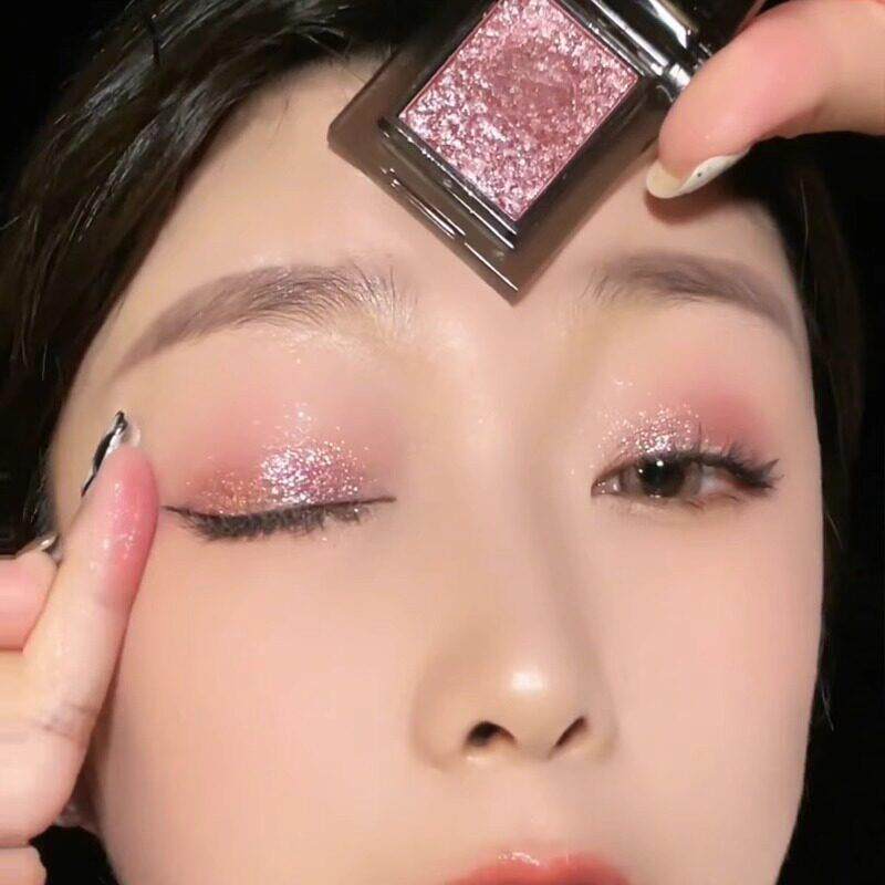 2025全新单色眼影调色板哑光珠光精亮玻璃粉绿色烟熏眼妆初学者眼