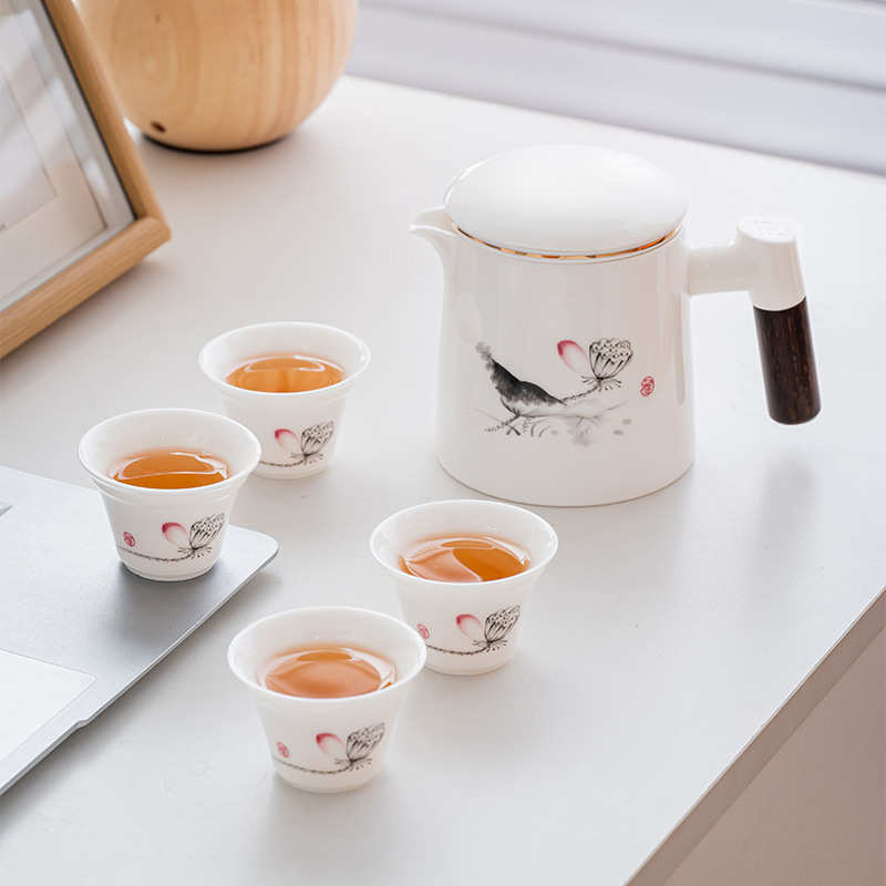 旅行茶具套装便携式户外泡茶壶一壶四杯快客杯露营核查户随身套装