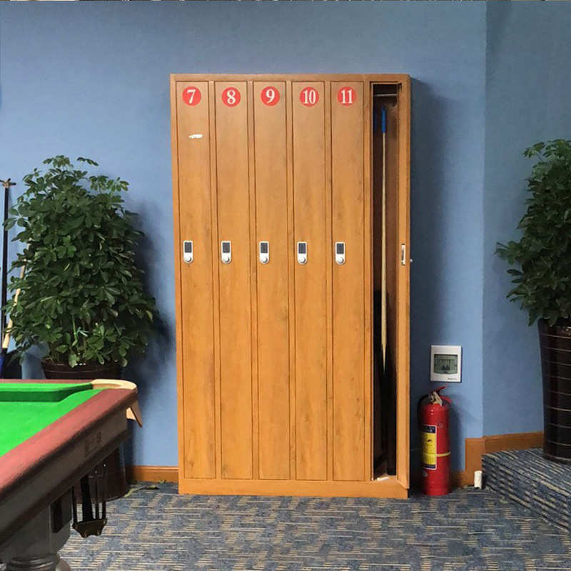 厂家直销台球厅台球杆存放柜收纳柜柜子桌球球杆密码锁感应锁存