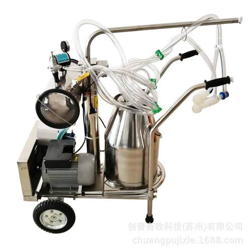 单桶真空泵挤奶机25L不锈钢挤奶桶移动式挤奶机家用羊用挤奶机