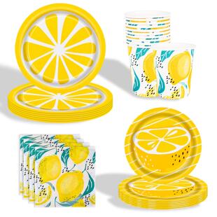 Yellow Lemon Party Supplies Decorations 清新柠檬派对装扮用品