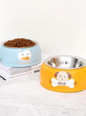 如果 时尚创意家居狗狗餐具宠物碗双层易清洗宠物饭盆树脂工艺品