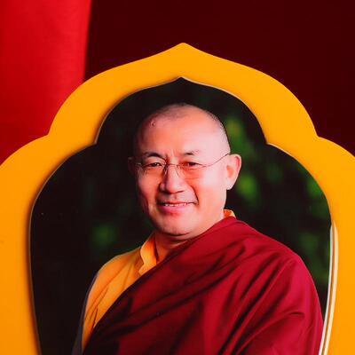 藏式慈诚莲花罗珠实木烤漆相框摆件挂画装饰家用十相自唐卡图堪布