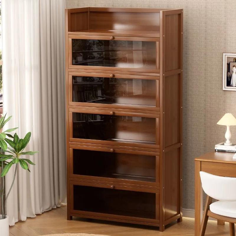 书多层防尘书架落用地家简客厅儿童学生置IED物架易带门柜储物架