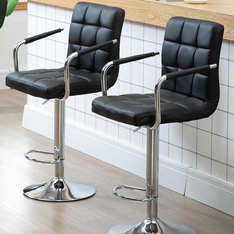 吧台椅简约欧式可升降旋转靠背收银前台椅子办公酒吧高脚凳子