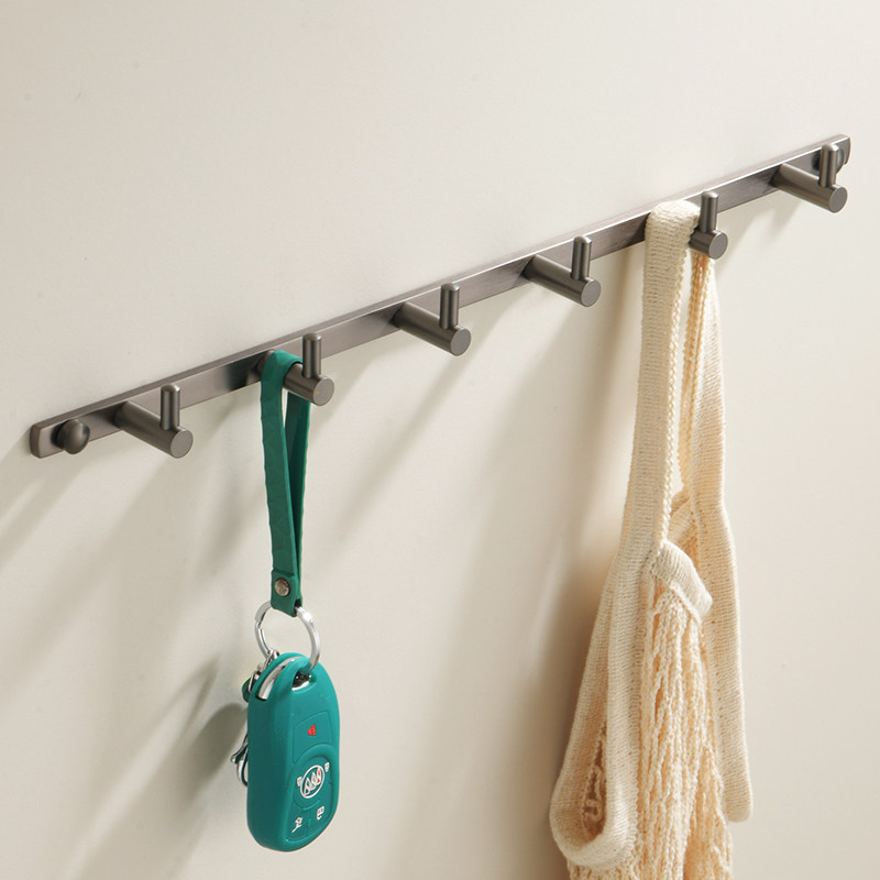 全铜浴室毛巾挂钩枪灰色衣帽钩墙上客厅挂衣钩玄关门后排钩免打孔,家装主材,挂钩/挂衣钩,淘宝优惠券,粉丝福利购,淘宝优惠卷