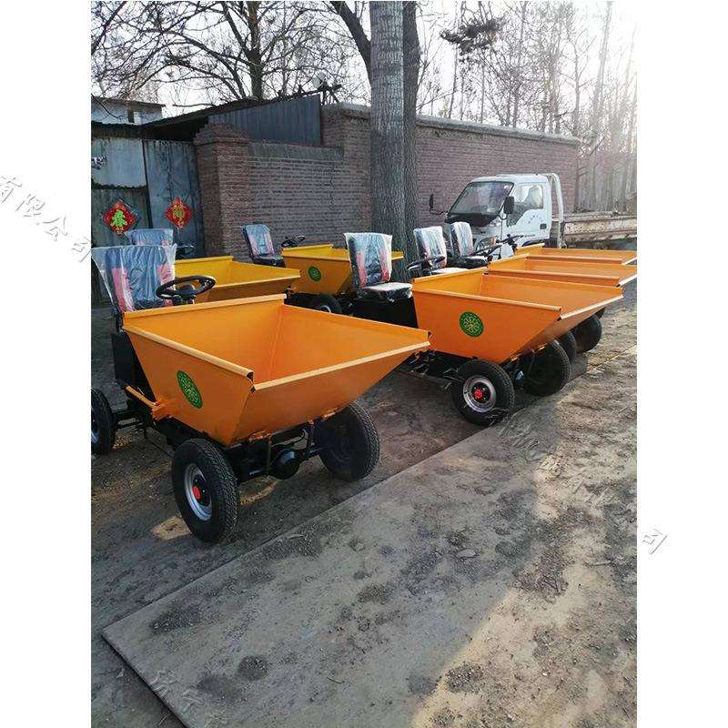 养殖场动物粪便运输小推车 建筑工程电动装卸车 座驾式四轮拉灰车