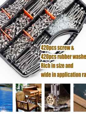 跨境84丝p0cs411400不锈外六角钻尾螺套装燕尾钉自钢钻自攻螺丝盒