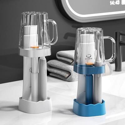 A set of bathroom toothbrush holders designed in the style o