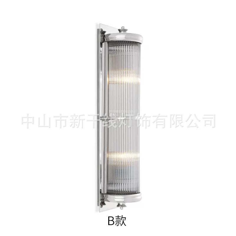 后现代设计师轻奢美式壁灯北欧复古客厅卧室过道水晶全铜背景墙灯