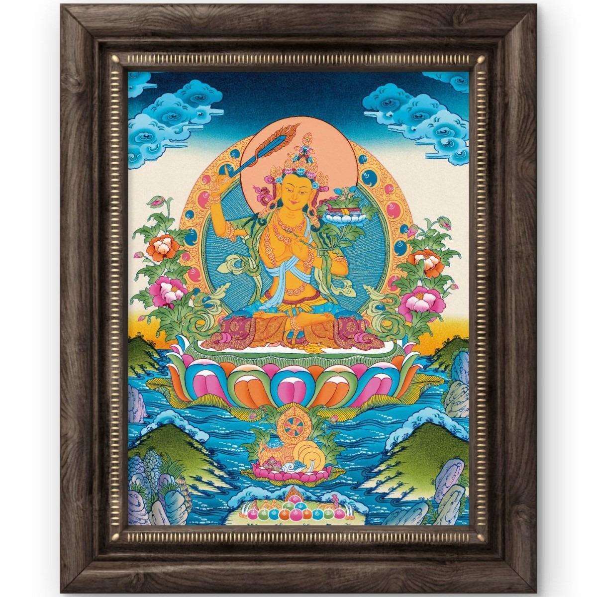 唐卡画框摆件守护十二生肖画像生肖马守护神大势至菩萨专用装饰