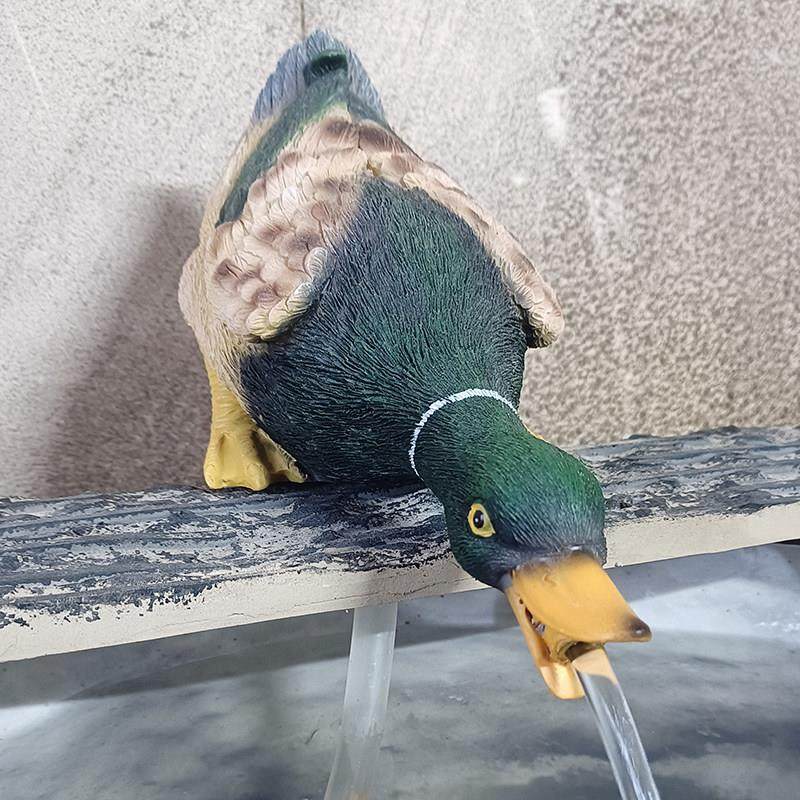 喷水鸭子庭院假山鱼缸水池流水增氧装饰品造景空调出水管树脂摆饰,家居饰品,流水摆件,淘宝优惠券,粉丝福利购,淘宝优惠卷