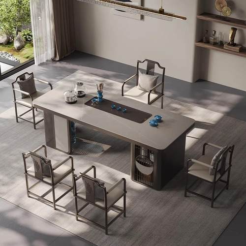 阳岩板茶桌高办公室茶台轻奢极功夫泡茶桌台简茶SNN桌端椅组合