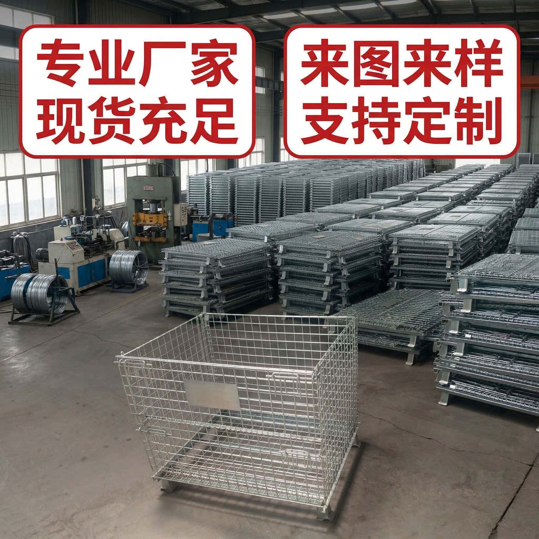 折叠仓储笼铁框周转笼蝴蝶笼铁筐仓库笼钢丝笼快递分拣框金属铁笼