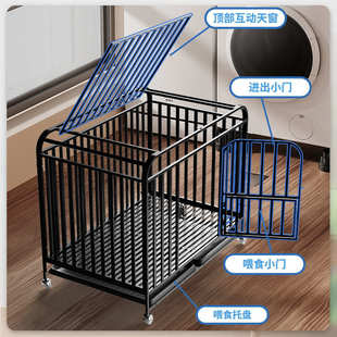 全方管狗笼批发大型犬狗笼中型带厕所六面全方管宠物笼室内外金毛