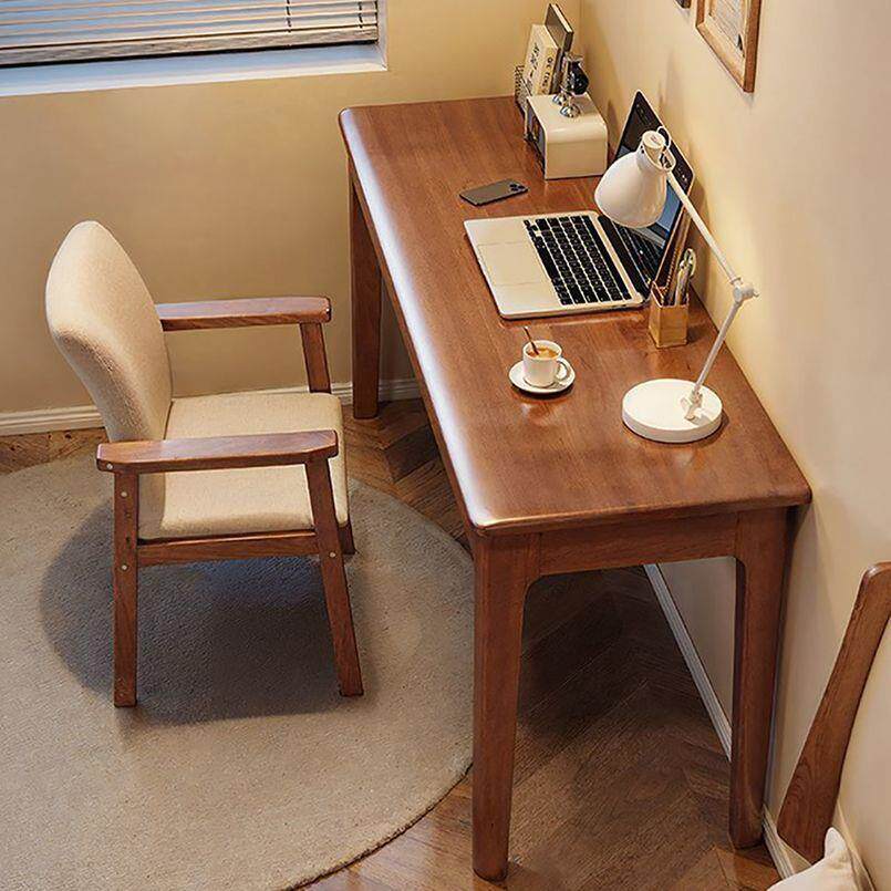 全实木窄书桌学生家用学习桌写字桌卧室小户型简约办公桌电脑桌子