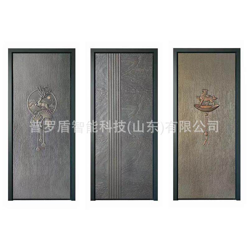 精铸铝门板防盗门门面外贸压花门板门配门花门皮入户门铝雕门面