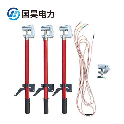 低压短路接地线400v平口螺旋接地棒变电型接地线三相