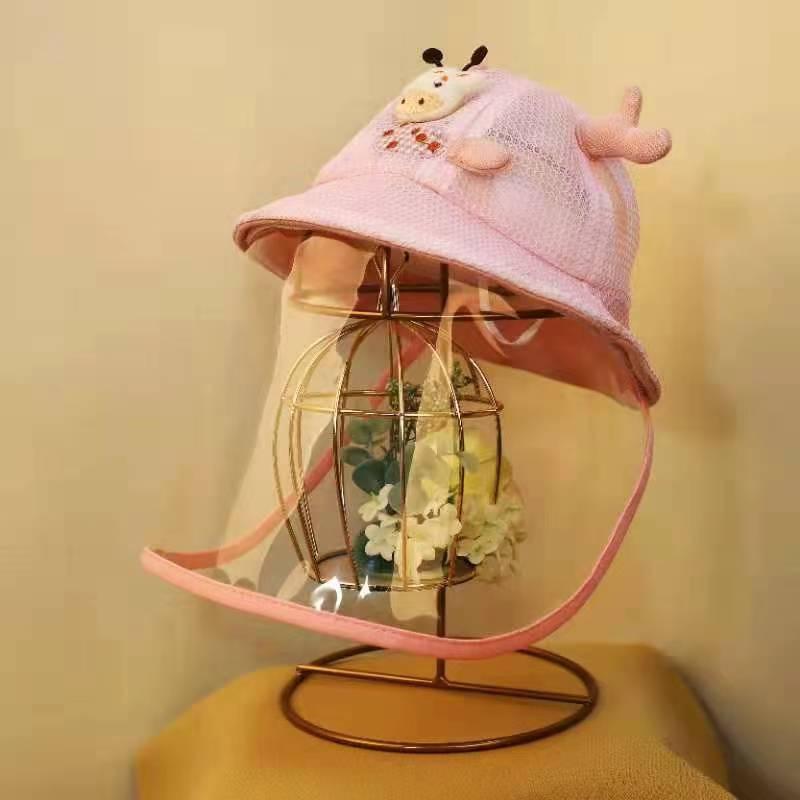 婴儿帽子春秋防护飞沫面罩帽子