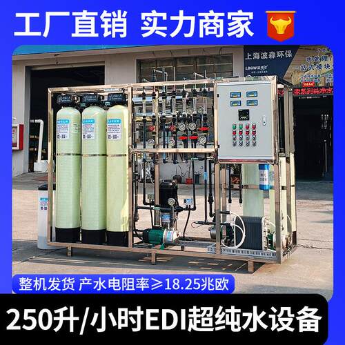 250升EDI超纯水设备实验室电子半导体专用18.25兆欧高纯水系统
