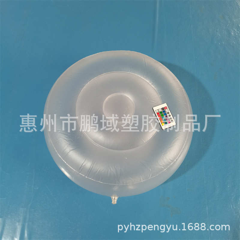 现货供应LED户外家用便携沙发脚蹬 16色发光充气圆凳户外便携凳子