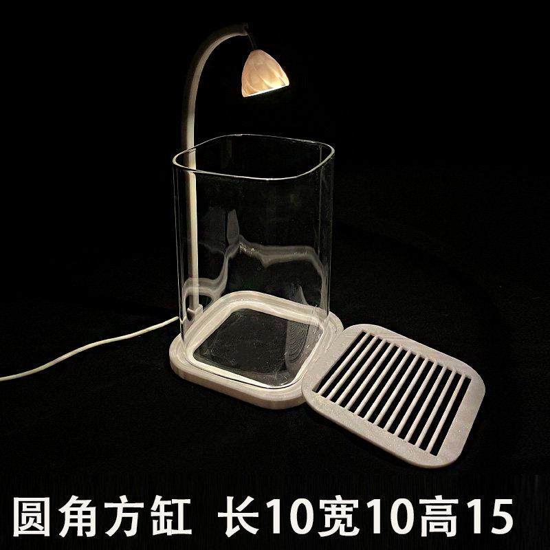 圆角方缸桌面小型斗鱼专用缸带公盖带灯迷你玻璃鱼鱼缸602书缸桌,宠物/宠物食品及用品,桌面缸,淘宝优惠券,粉丝福利购,淘宝优惠卷