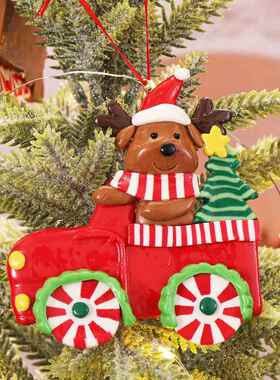 Christmas tree decoration car polymer clay pendant圣诞树挂饰