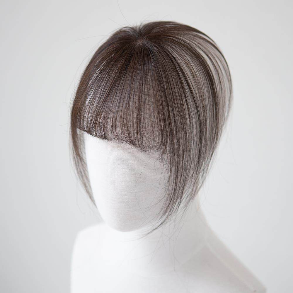 高档手工 3D法式空气浏海假发片齐斜两全用自前额然无痕自然真发