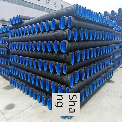 联塑upvc双壁波纹管国标永高公元排水管pvcu加筋管雄塑n4半渗透管