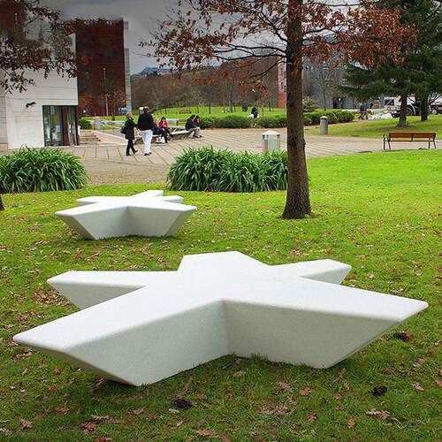 大型商场美陈玻璃钢休闲座椅创意五角星形时尚休息凳公共区等候椅