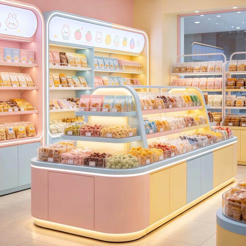 中岛展示台多巴胺文创饰品潮玩展示柜高端零食店展示柜宠物店展柜