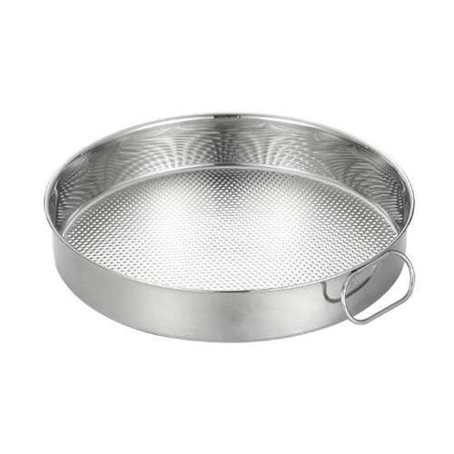 304不锈钢蜂窝锤点蒸糕盘防烫双耳托盘凉皮锣锣糕盘圆盘深盘菜盘