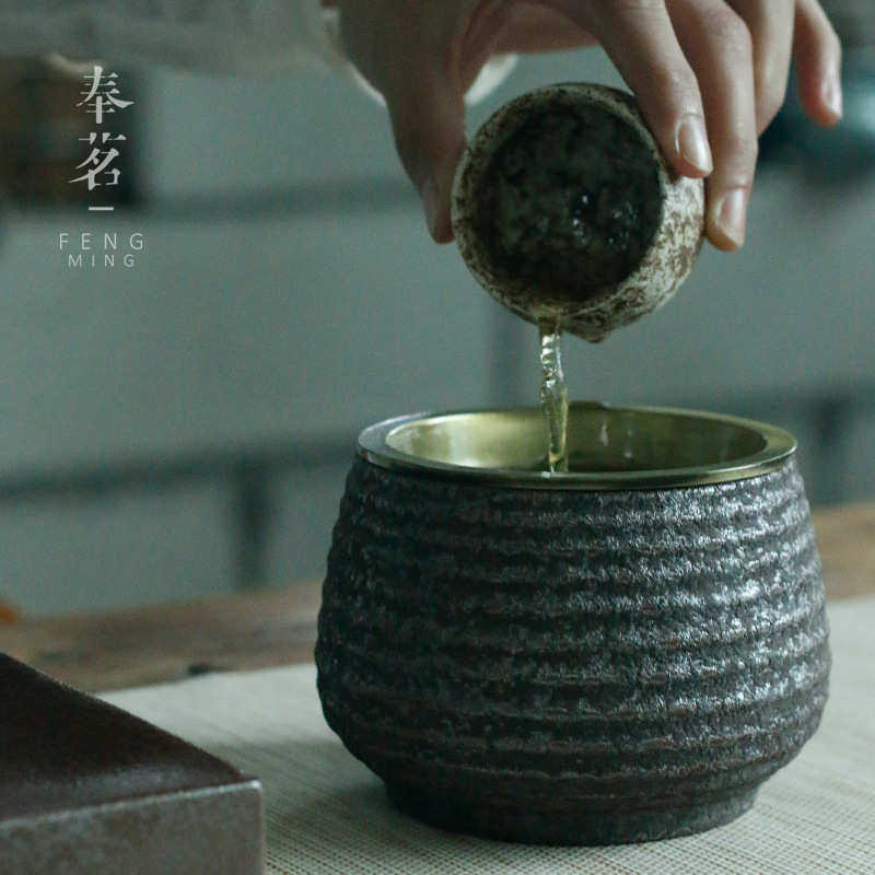 粗陶水孟 陶瓷建水金属盖 功夫茶具配件办公室茶渣桶,餐饮具,茶具礼盒,淘宝优惠券,粉丝福利购,淘宝优惠卷