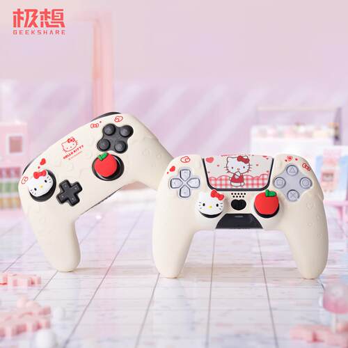 极想PS5手柄保护套Hello Kitty矽胶止滑贴纸保护壳xbox游戏手柄套