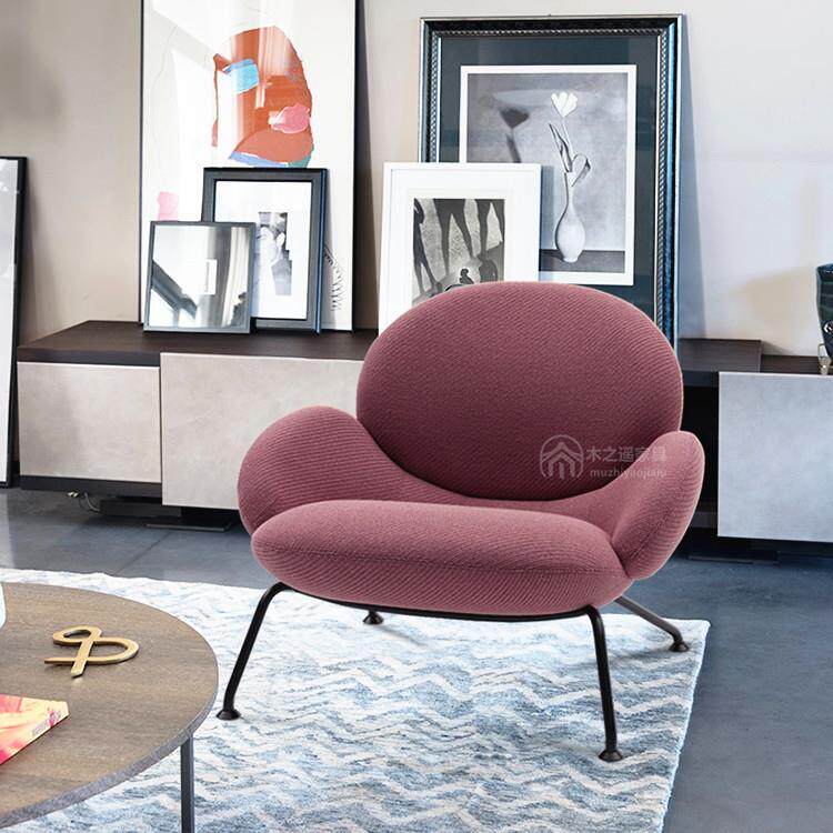 单人沙发椅布艺设计师诧寂风客厅卧室书房懒人休闲椅创意简约阳台