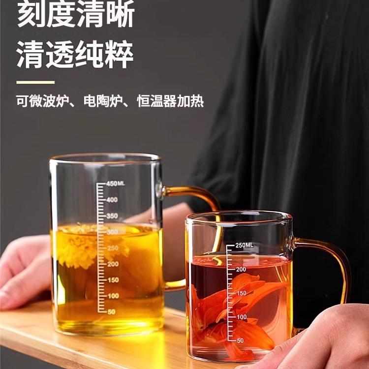 食品级量杯牛奶杯微波炉可加热带刻度玻璃杯子早餐豆浆喝水专用杯