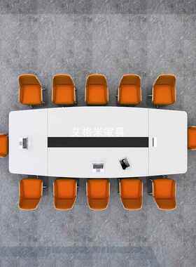 白色烤漆会议桌桌大小型谈判桌子时尚MEL-064-简约现会开长洽谈桌