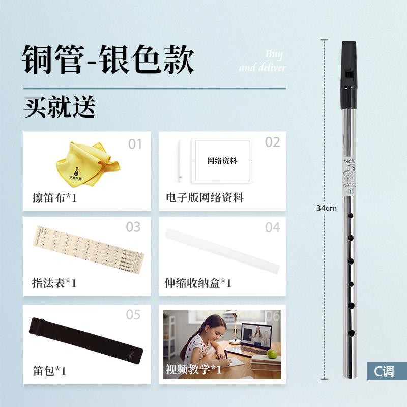 高档NAOMI爱尔兰哨笛 品牌 C调D孔调高音直美笛6初国学竖笛