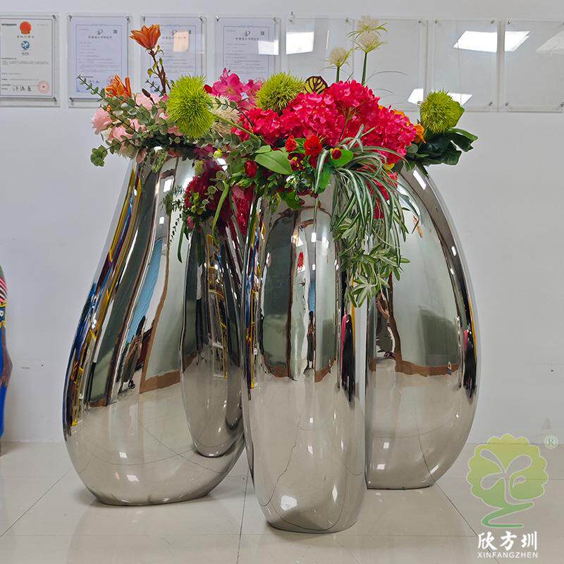 创意组合式室内商场酒店售楼部模具冲压304#不锈钢花盆容器摆件