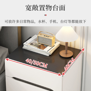 简易奶油风床边收纳柜 床头柜轻奢高级感家用卧室现代简约2025新款