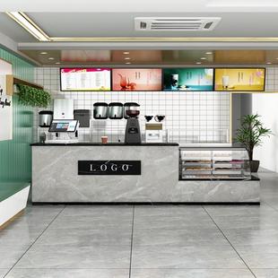 奶茶店吧台收银台前台桌简约现代蛋糕店商用烘培店吧台前台接待台