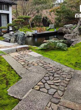 野山石老石板老石条庭院古建铺装日式延段碎拼石片老石材小路铺装