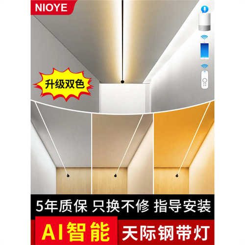 NIOYE钢带灯带玄关过道灯走廊明装LED阳台钢丝灯网红极简天际线灯