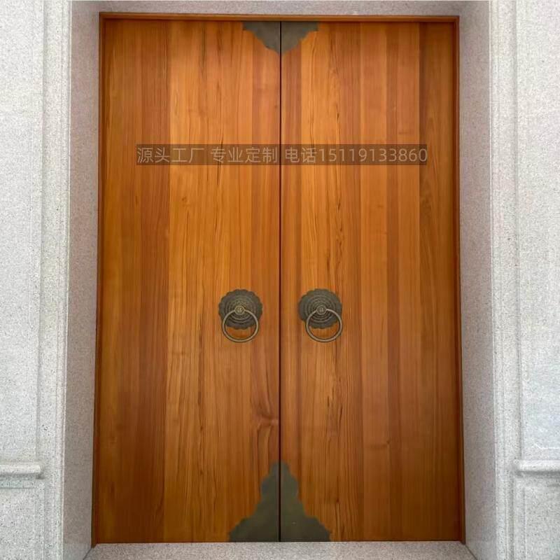 印尼菠萝格大门现代豪华进户门定制自建房实木大门缅甸柚木别墅门