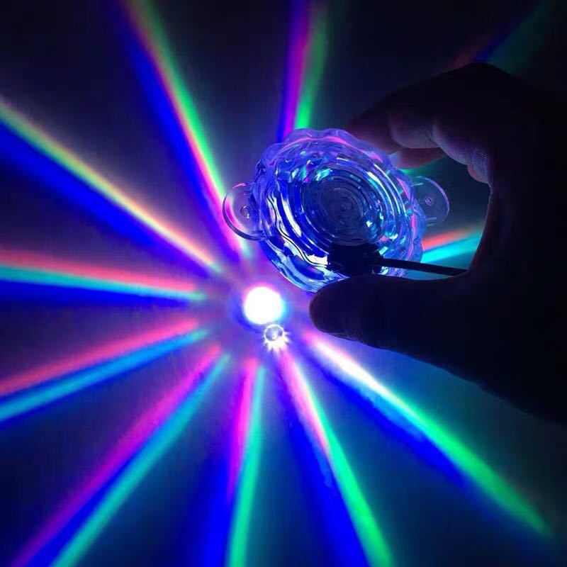 摩托车led底盘灯七彩爆闪装饰灯12伏照地透镜灯电动车尾灯改装