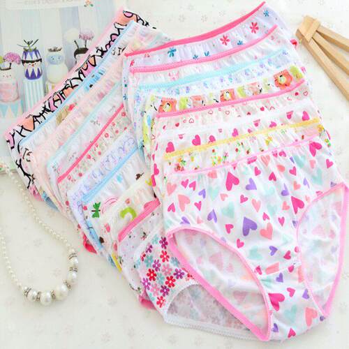 12Pc/Lot Baby Girls Underwear Cotton Panties Kids Short Bri