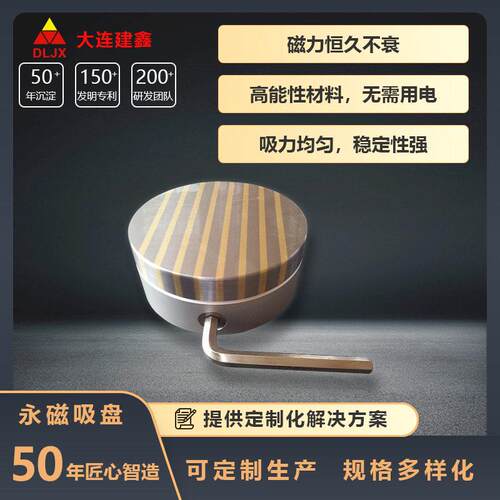磨床用永磁吸盘X51圆形超强力永磁吸盘磨用圆形永磁吸盘大连建鑫
