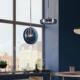 Glass Pendant Lights Modern Living Blue Nordic Room LED