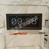 新款 自动翻页钟复古简约家居客厅座钟大号机械翻页时钟台钟 欧式