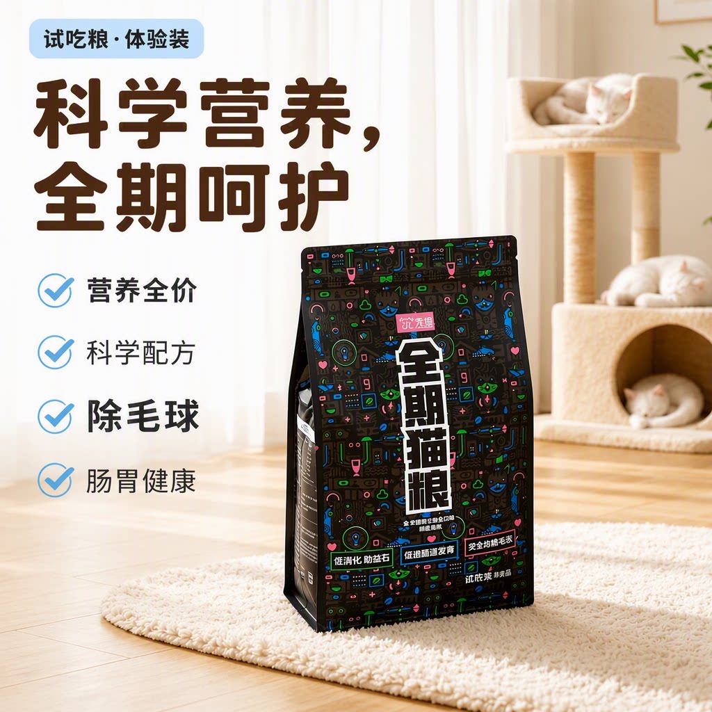 秀逗全阶段通用除毛球猫粮图片